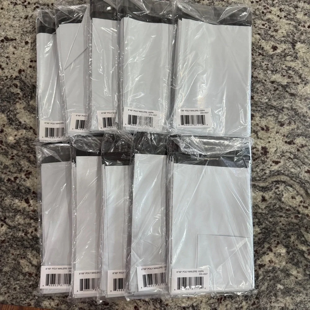 1000 Count 6x9 Poly‎ Mailers White Self Seal Shipping Bags Bulk 10 Packs of 100